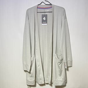 FourLaps Cardigan Sweater Womens Large Oatmeal Beige Pockets Really Soft NWT